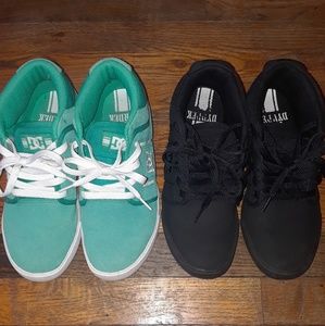 Teal colored dc shoes